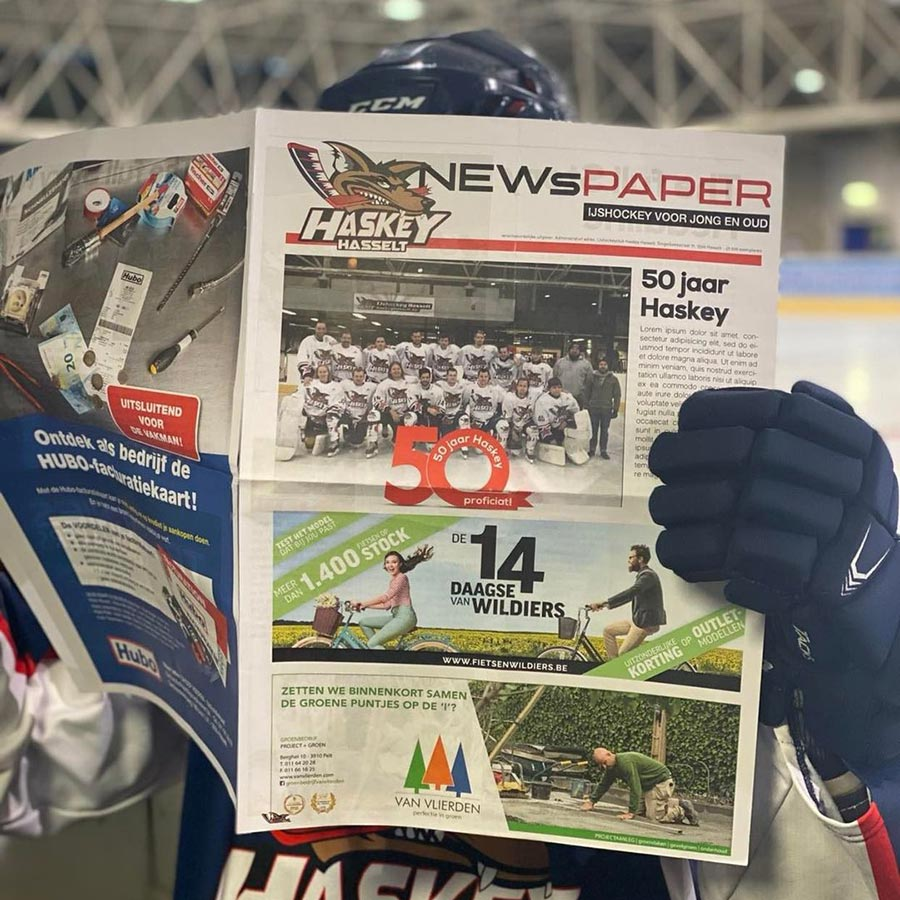 Haskey speler met de Haskey Newspaper
